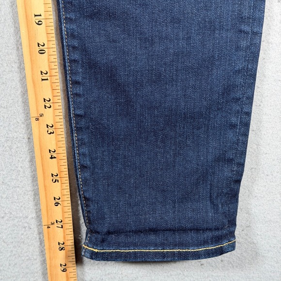7 For All Mankind Josefina Skinny Boyfriend Jeans Dark Wash Distressed Size 27 - Picture 6 of 13